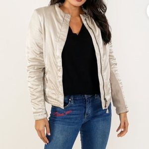 Women's Cream Bomber Jacket